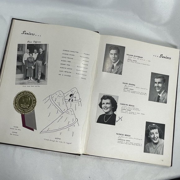 1952 Western Michigan Christian High School Yearbook Inscribed Good Luck Wishes - Picture 8 of 14